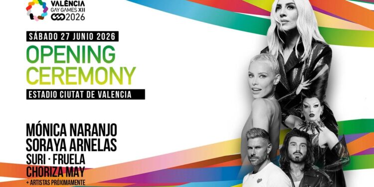 La gala inaugural de los Valéncia Gay Games en el Estadio Ciutat de Valéncia con Mónica Naranjo como estrella