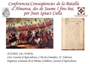 Conferència al voltant de la Batalla d'Almansa i les seues conseqüències fins l'actualitat en el Cassino d'Agricultura