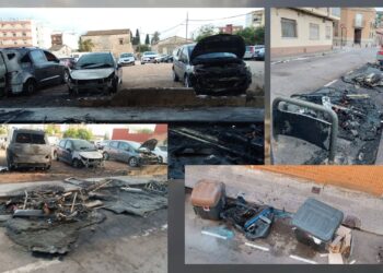 Última hora: ola de vandalismo en Benimàmet con contenedores y vehículos ardiendo