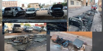 Última hora: ola de vandalismo en Benimàmet con contenedores y vehículos ardiendo