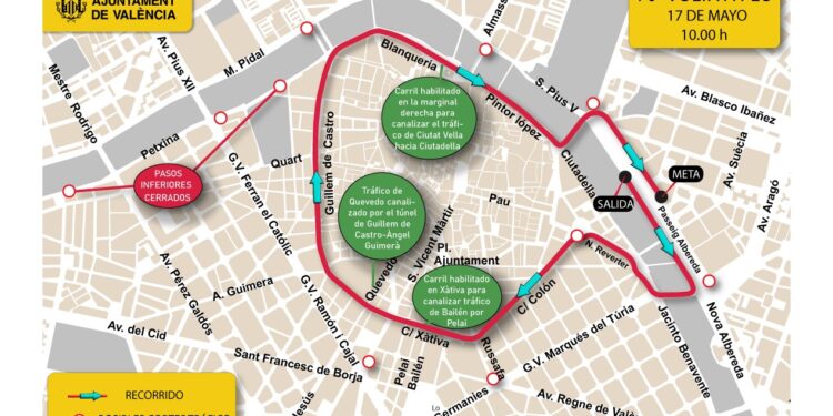Valencia prepara cortes de tráfico y desvíos por la 70ª Volta a Peu este domingo
