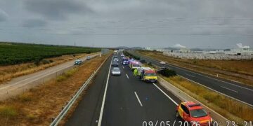 Accidente en Moncófar en la AP-7 complica el tráfico hacia Tarragona
