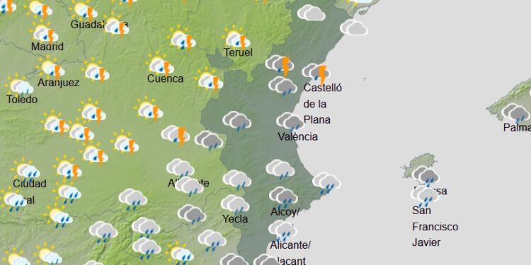 El viento y las tormentas vuelven a la Comunitat Valenciana: brusco descenso térmico de cara al viernes