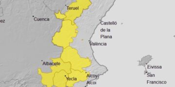 Aviso Amarillo por Tormentas y Lluvias Fuertes en la Comunitat Valenciana