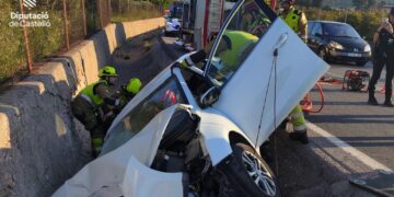 Liberada una conductora tras sufrir un accidente de tráfico en Onda (Castellón)