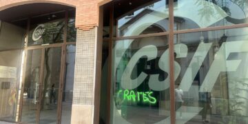 Ataque vandálico contra la sede de CSIF en Castellón tras las tensiones por la negociación educativa