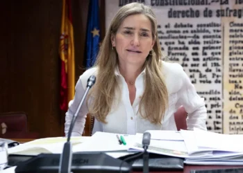 La ministra Sara Aagesen durante su intervencion en la comision de investigacion del Senat