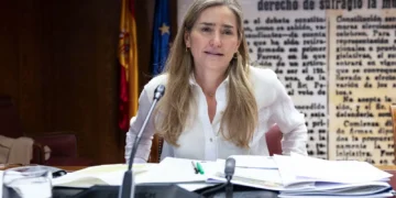 La ministra Sara Aagesen durante su intervencion en la comision de investigacion del Senat