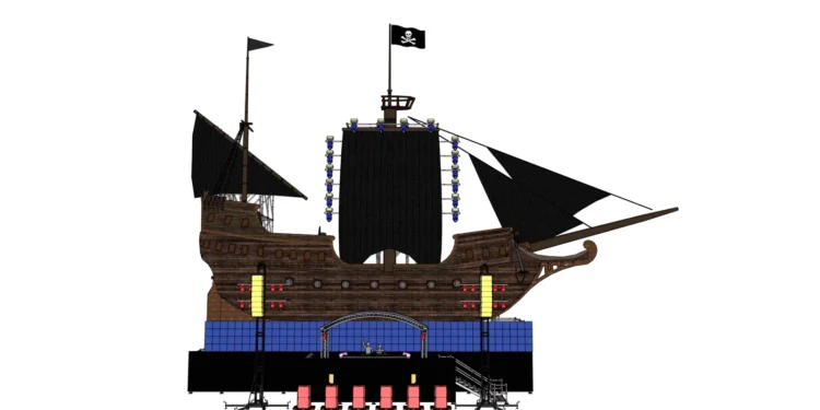 Un galeón pirata gigante de siete pisos será la gran atracción visual del Medusa Festival de Cullera