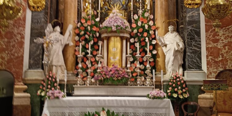 La Basílica de Valéncia se convierte en un jardín por la Fiesta del Florista 2026 1 La Basílica de Valéncia se convierte en un jardín por la Fiesta del Florista 2026