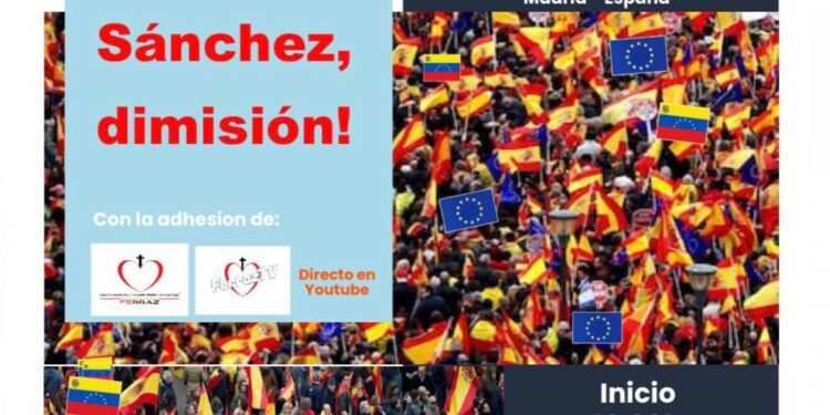La sociedad civil se moviliza en Madrid: convocan una multitudinaria marcha para exigir la dimisión de Pedro Sánchez