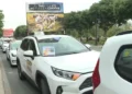 Cientos de taxis colapsan el centro de Valencia para exigir sanciones más duras contra los VTC