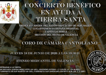 Valencia se vuelca con Tierra Santa en un gran concierto benéfico del Coro de Cámara Cantollano