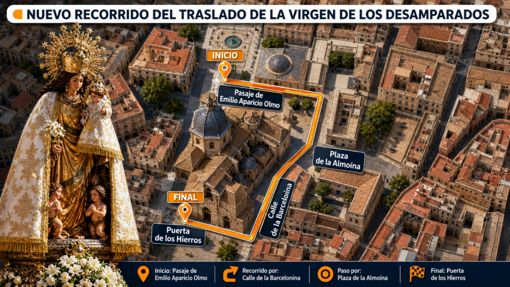 recorrido traslado de la virgen de los desamparados