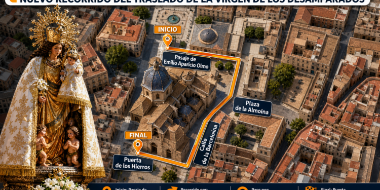 El traslado de la Virgen de los Desamparados cambia de recorrido por las obras en la calle del Micalet