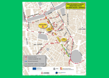 Movilidad cierra por primera vez el paso inferior de Pérez Galdós por las obras del colector