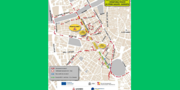 Movilidad cierra por primera vez el paso inferior de Pérez Galdós por las obras del colector