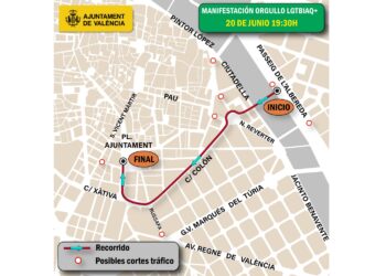 Atención si vas al Orgullo en Valencia: estas son las calles que cambiarán por completo este sábado