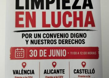 El sector de la limpieza va a la huelga en la Comunidad Valenciana para exigir mejoras salariales y el desbloqueo del convenio