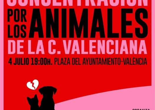 Concentración por la defensa de los animales del refugio de animales del Ajuntament de Valéncia