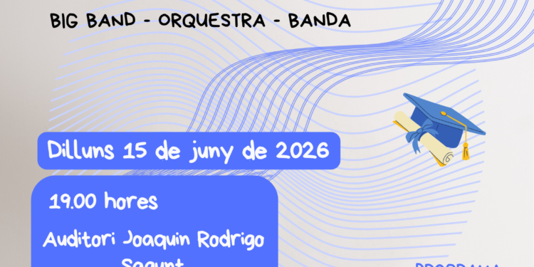 El Conservatorio Joaquín Rodrigo de Sagunto despide el curso con un gran concierto sinfónico y de jazz 1 El Conservatorio Joaquín Rodrigo de Sagunto despide el curso con un gran concierto sinfónico y de jazz