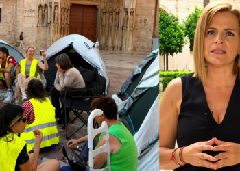 Bernabé evita aclarar si ordenará desalojar la acampada de la plaza de la Virgen y vuelve a apelar al diálogo