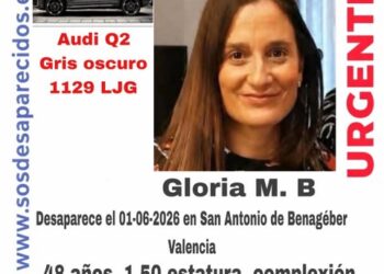 Buscan de manera urgente a Gloria M. B., desaparecida en San Antonio de Benagéber con su vehículo