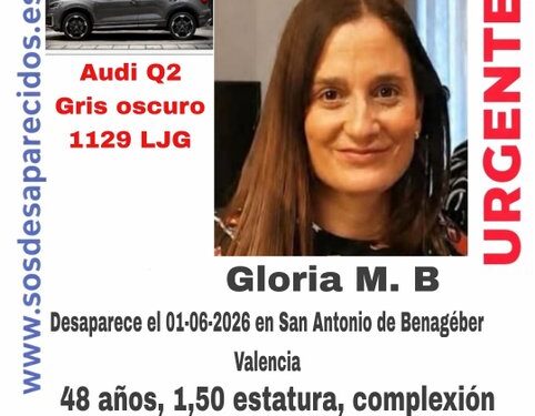 Buscan de manera urgente a Gloria M. B., desaparecida en San Antonio de Benagéber con su vehículo
