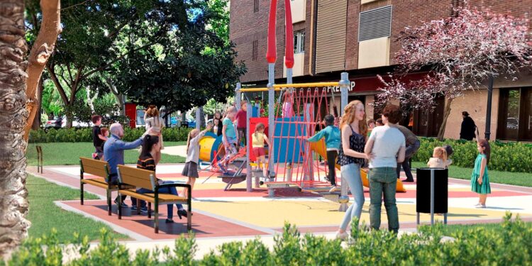 Valéncia inicia las obras de un nuevo parque infantil en la plaza de la Legión Española