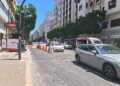Caos de tráfico en la calle Colón con el inicio de las obras