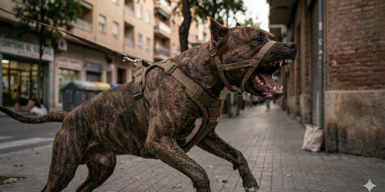 Un perro arranca parte de la oreja a la mujer que lo paseaba y ataca a un niño y a dos familiares en Elda 1 perro acatando