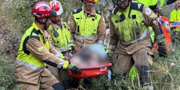 Rescate en Chodos tras caer un menor a un barranco de diez metros de altura