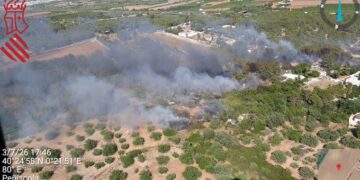 Desalojados varios vecinos de forma preventiva por un incendio forestal en Peñíscola
