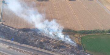 Movilizados medios aéreos y terrestres ante un incendio forestal declarado en Monòvar