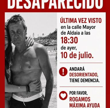 Continúa la búsqueda urgente de Pedro Notario, el vecino de Aldaya desaparecido 1 Continúa la búsqueda urgente de Pedro Notario, el vecino de Aldaya desaparecido