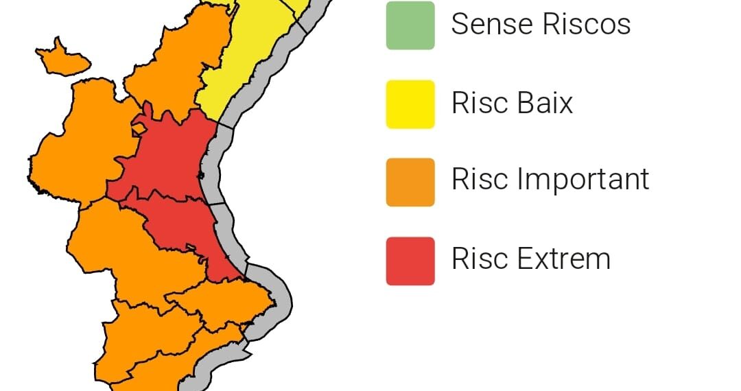 Alerta roja en el litoral de Valencia por temperaturas extremas y riesgo de tormentas