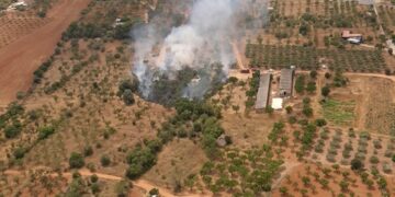 Los bomberos extinguen un incendio de vegetación en Vilafamés tras una rápida intervención