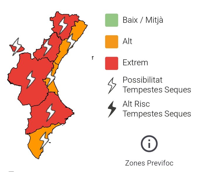 El Consell decreta la alerta por altas temperaturas y tormentas secas en la Comunitat Valenciana 3 HNue0L3XgAAJlHW