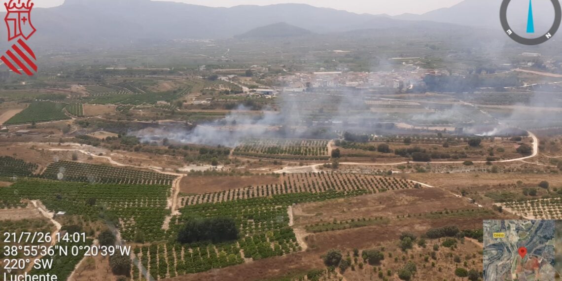 Controlado un incendio de vegetación en Benicolet tras una rápida intervención del dispositivo de emergencias 1 Controlado un incendio de vegetación en Benicolet tras una rápida intervención del dispositivo de emergencias