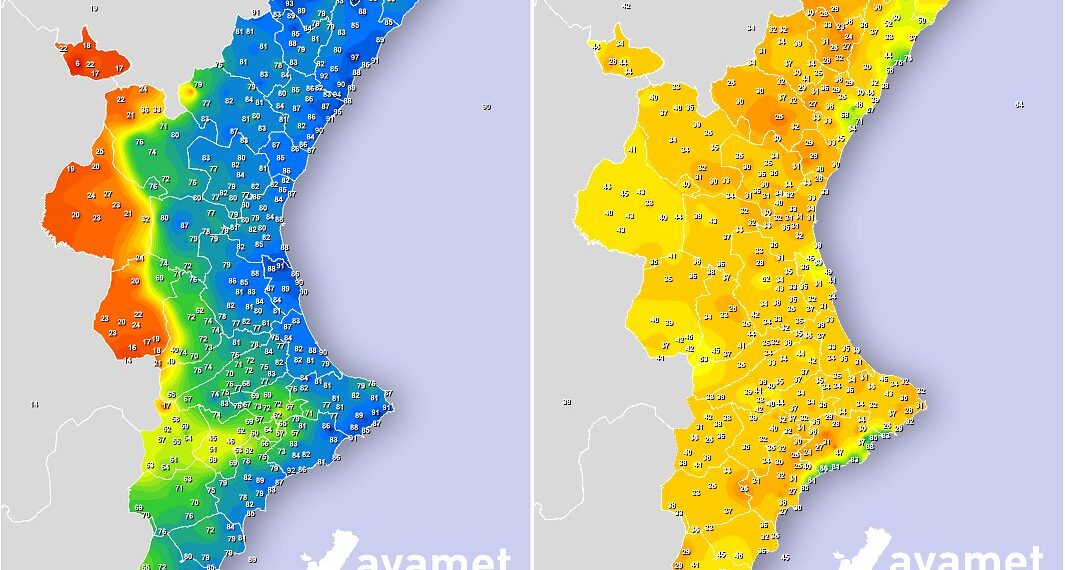 El poniente irrumpe en el litoral y desploma la humedad a un inédito 25 % tras semanas de bochorno sofocante 1 El poniente irrumpe en el litoral y desploma la humedad a un inédito 25 % tras semanas de bochorno sofocante
