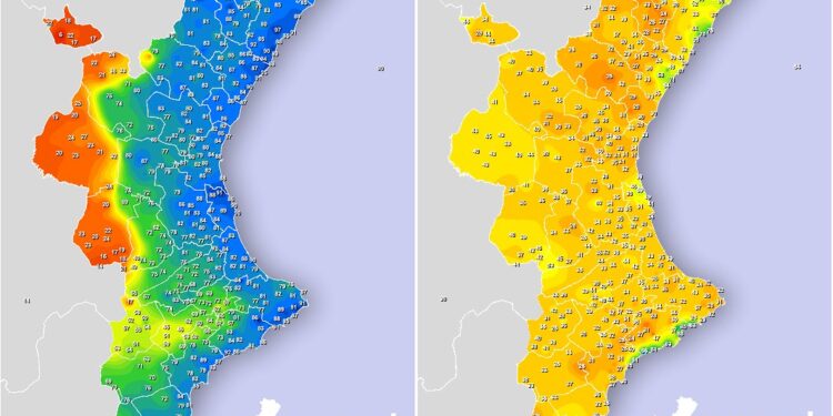 El poniente irrumpe en el litoral y desploma la humedad a un inédito 25 % tras semanas de bochorno sofocante 1 El poniente irrumpe en el litoral y desploma la humedad a un inédito 25 % tras semanas de bochorno sofocante
