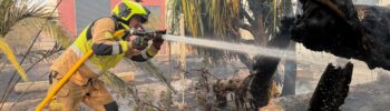 Un operativo masivo de más de 300 efectivos y 14 medios aéreos lucha contra el virulento incendio de Vall d'Uixó