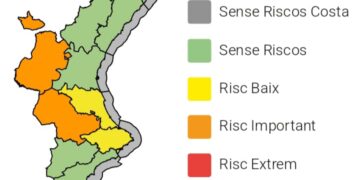 La Generalitat activa la alerta naranja en el interior de Valencia por máximas que superarán los 40 °C