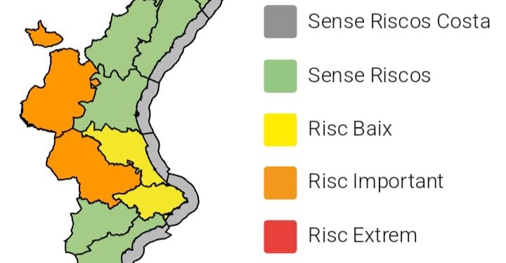 La Generalitat activa la alerta naranja en el interior de Valencia por máximas que superarán los 40 °C 1 La Generalitat activa la alerta naranja en el interior de Valencia por máximas que superarán los 40 °C