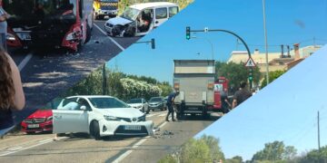 Caos absoluto en la CV-500: tres accidentes graves colapsan la via de acceso a barrios sur de Valencia 