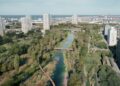Esquibel defiende que el Parque de Desembocadura sigue adelante y acusa a Compromís de "mentir y manipular" 11 imagen del proyecto con fluir y de como sera el parque de desembocadura de valencia1 4 1000x563