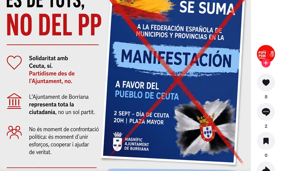Polémica en la CV: el PSPV pide no acudir a las concentraciones convocadas por la FEMP e impulsa actos alternativos 1 Polémica en la CV: el PSPV pide no acudir a las concentraciones convocadas por la FEMP e impulsa actos alternativos