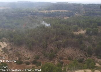 Un incendio forestal moviliza a los servicios de emergencia en las Hoces del Cabriel