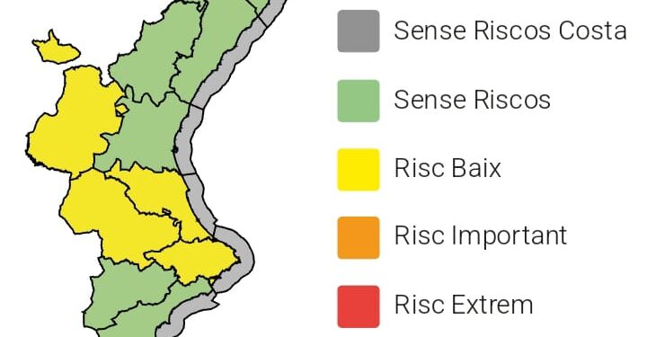 Emergencias activa la alerta amarilla en la Comunitat Valenciana por un episodio de altas temperaturas 1 Emergencias activa la alerta amarilla en la Comunitat Valenciana por un episodio de altas temperaturas