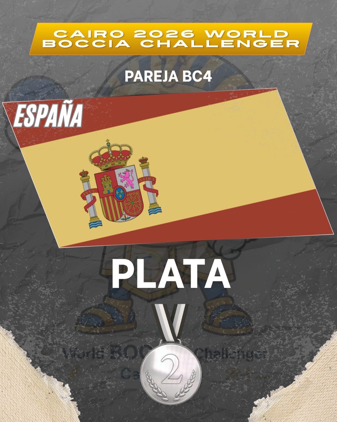 El equipo nacional brilla en El Cairo: Plata para el par BC4 en el World Boccia Challenger 3